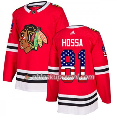 Chicago Blackhawks Dresy Marian Hossa 81 2017-2018 USA Flag Fashion Černá Adidas Authentic - Pánské Chicago Blackhawks Dresy Marian Hossa 81 2017-2018 USA Flag Fashion Černá Adidas Authentic - Pánské